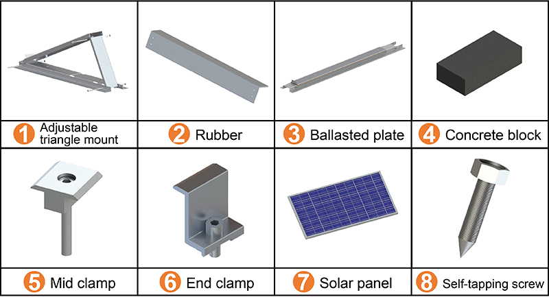 Concrete roof mounting 