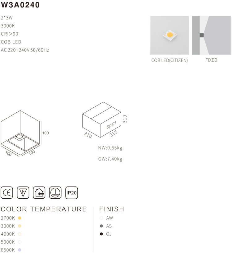 Indoor 6W LED Wall Lamps