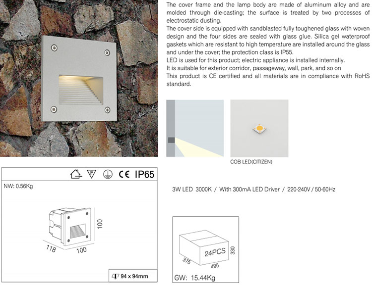 Outdoor 3w LED Stair Lights