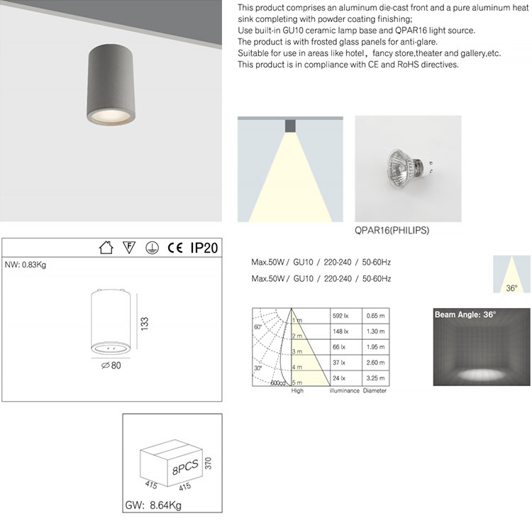 Modern IP20 Indoor GU10 Downlight