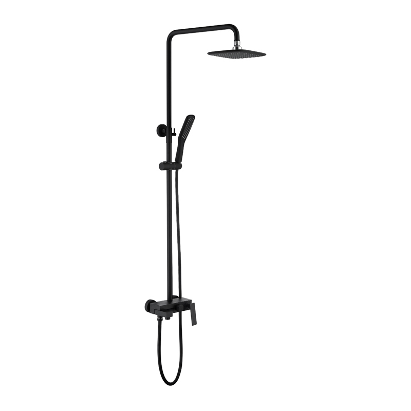 matte black shower mixer faucet Unterputz Duschsystem_Regendoucheset Inbouw Muur_NEUNAS 13573B