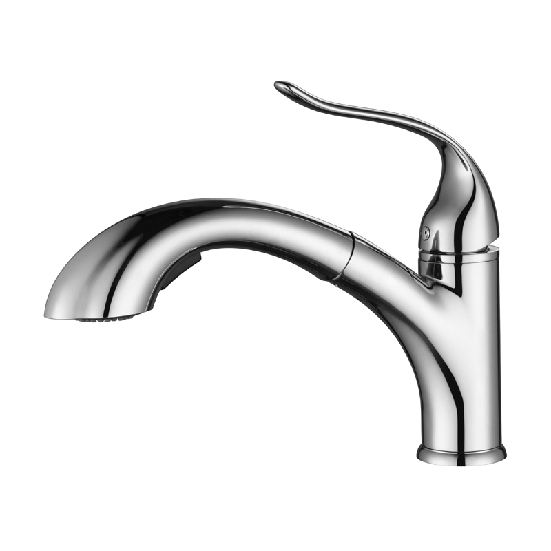 chrome pull out spray kitchen faucets_chrome_brass_pull_out_kitchen_faucet_Küchenarmaturen_Keukenkraan_NEUNAS_1536