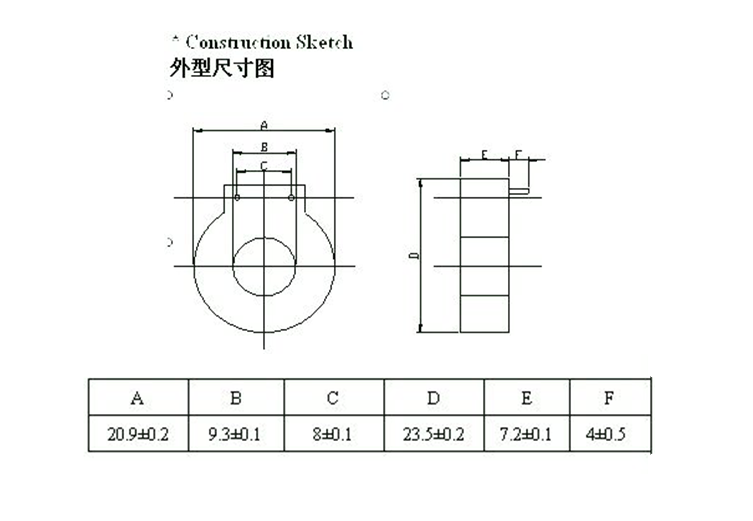 PCB Pin zero phase current transformer