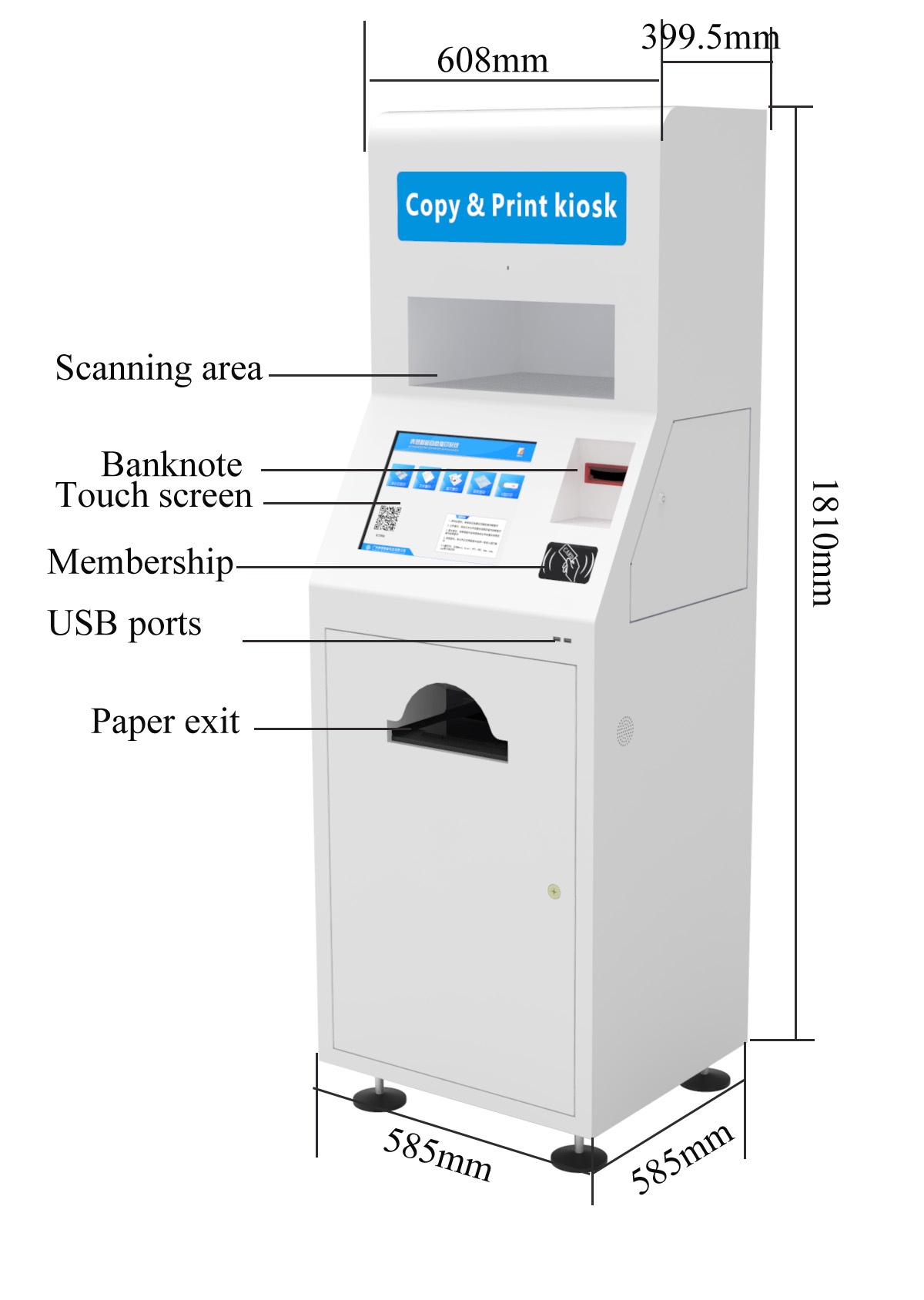 Self printer and copier kiosk