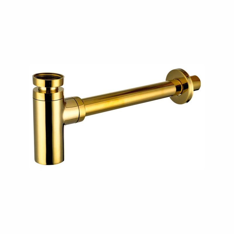 bathroom washbasin shining gold color brass material bollt trap NEUNAS BC273