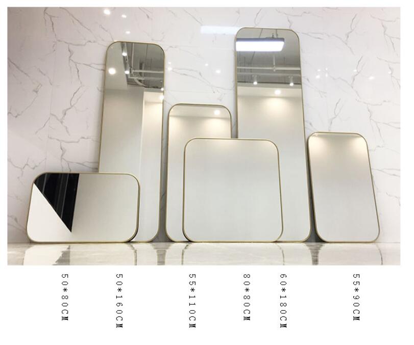 Gold square wall mounted mirror
