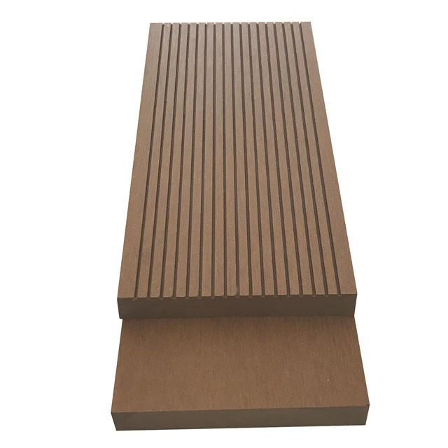 Wood plastic composite flooring