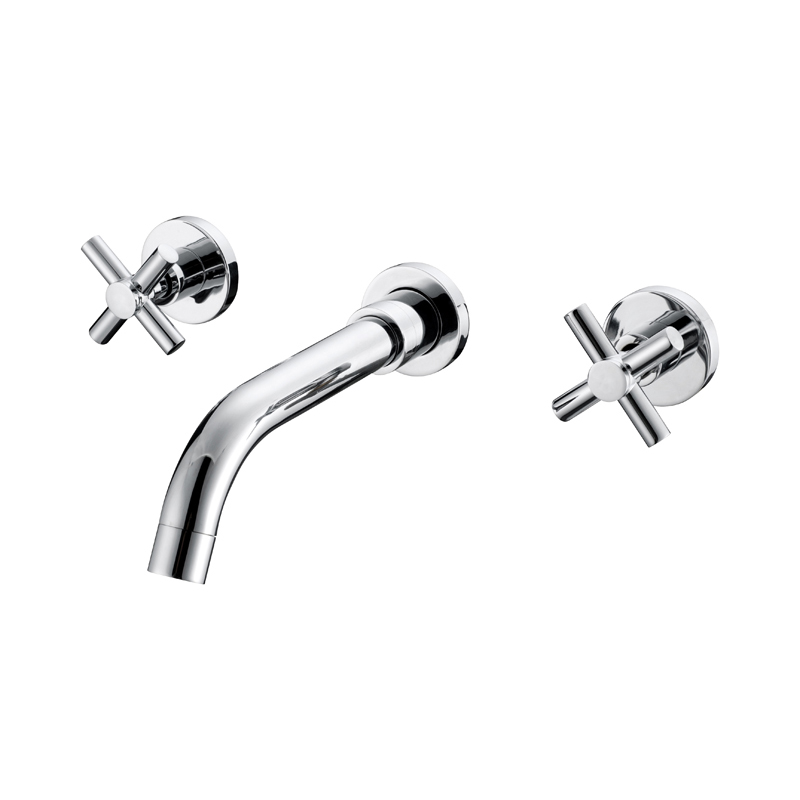 bathroom wall mounted concealed chrome wash basin taps mixer NEUNAS 02343 (2)