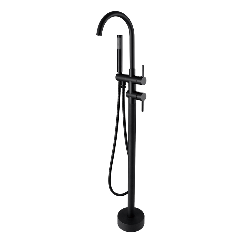 bathroom_matt_black__brass_bathtub_freestanding_taps_standarmatur_Badkraan Vrijstaand_NEUNAS_62116B