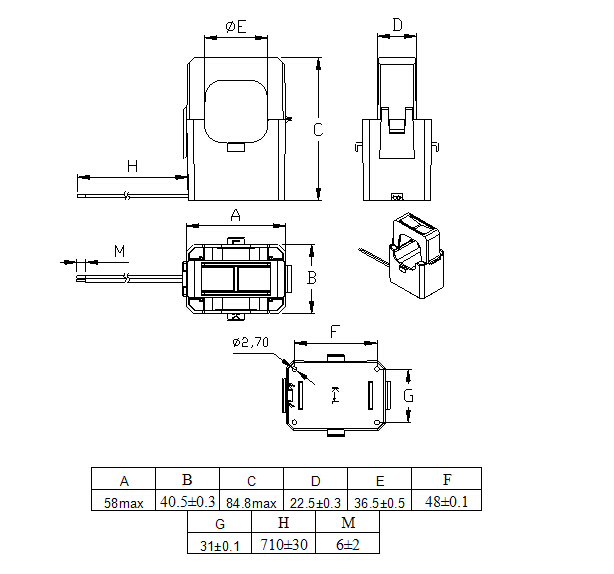 Split core current transformer Split core current transformer