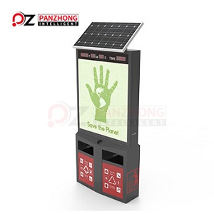 solar advertising trash bin