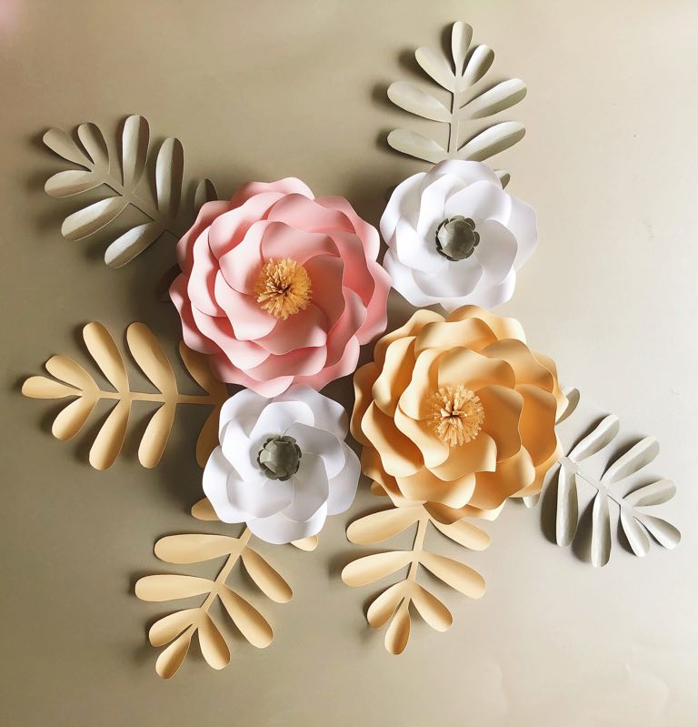 vintage background foam paper flower