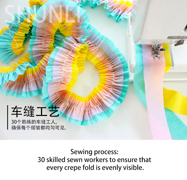 Mixed Color Crepe Paper Streamer Garlands Mixed Color Crepe Paper Streamer Garlands