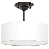 White shade semi flush mount