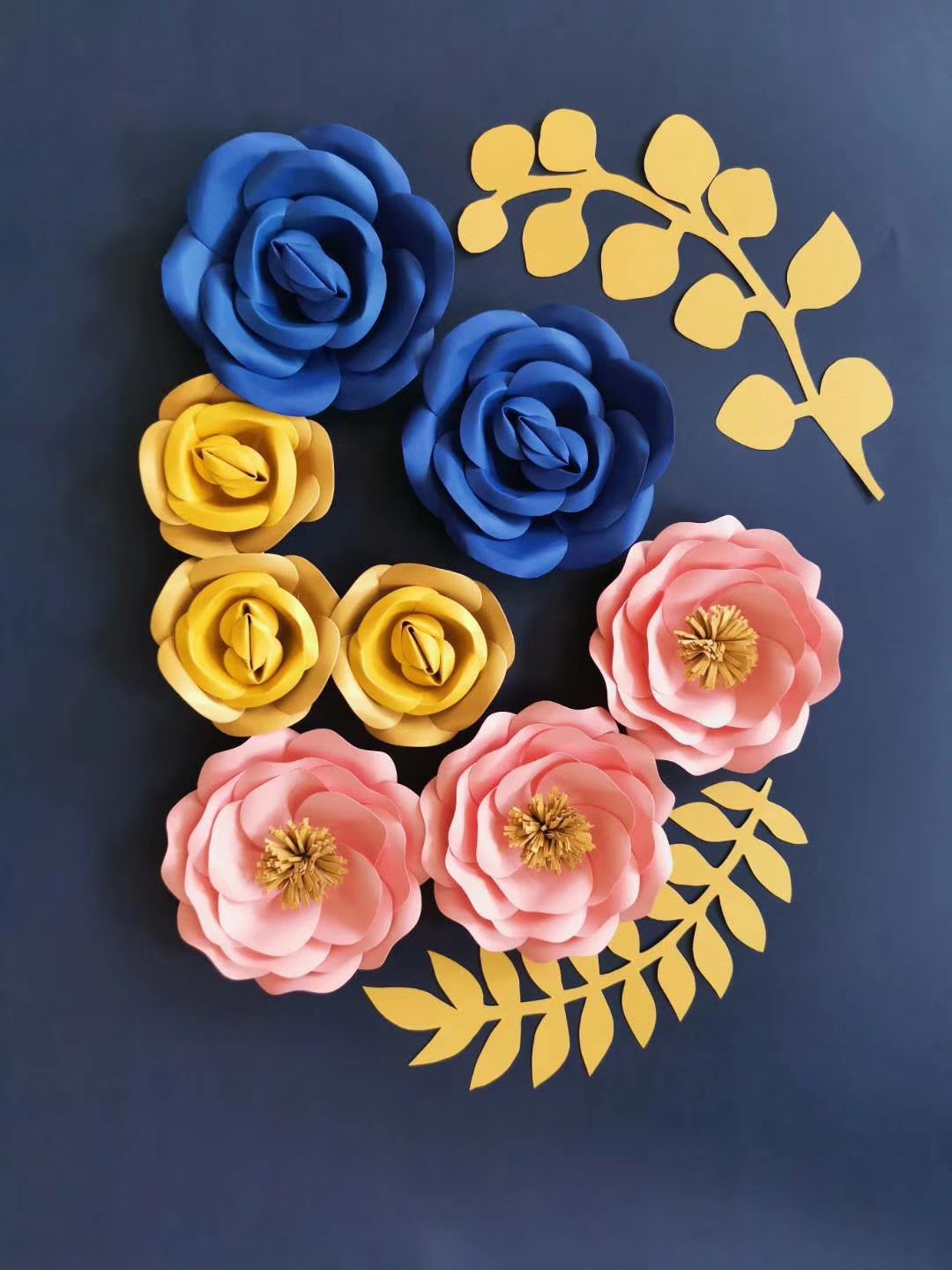 pink rosette paper mache flowers