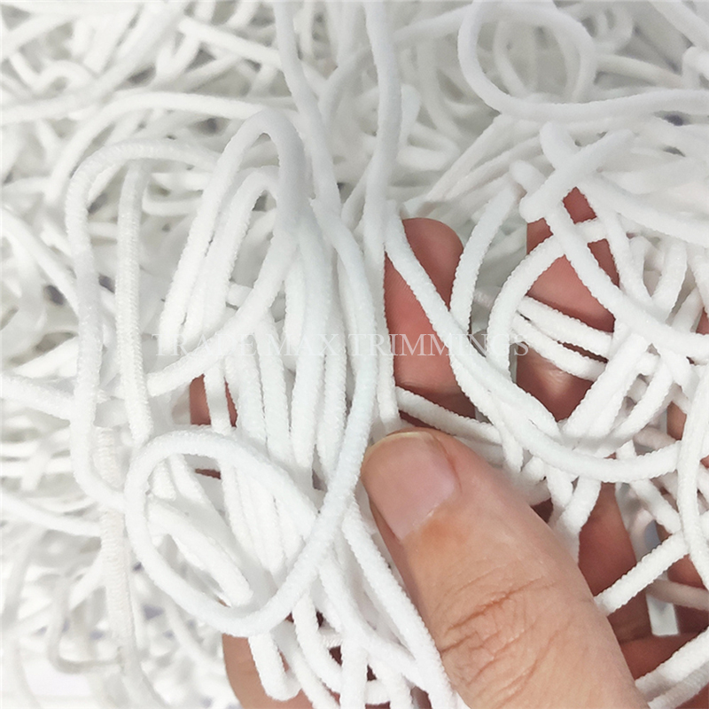 White 3mm Elastic Cord for Masks