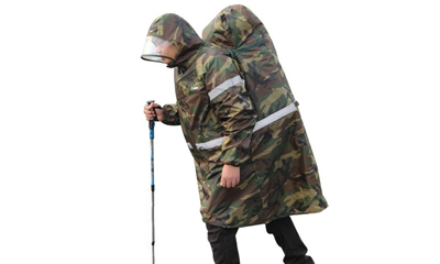 Outdoor military long raincoat