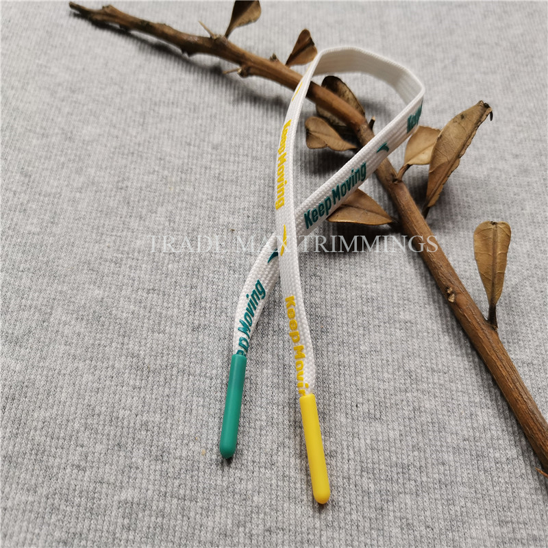 Printed logo drawcord with plastic drawcord