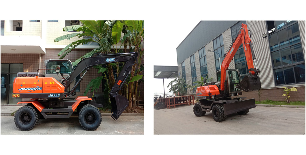 excavator of JingGong hot sale small wheel excavator 