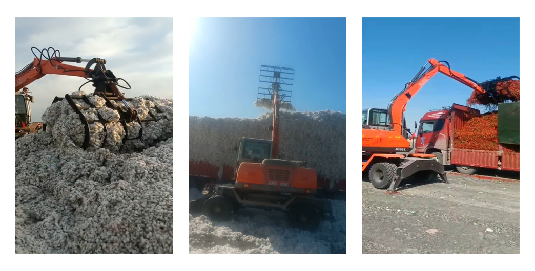 JingGong wheeled cotton grapple excavator JingGong wheeled cotton grapple excavator