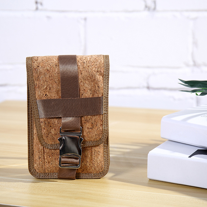 Vegan Cork Camo Molle Bag for Mobile Phone Belt Pouch