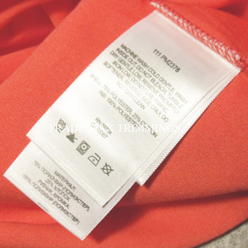 Wash Care Satin Labels