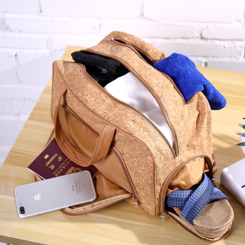 Vegan Cork Dry Wet Separated Gym Bag