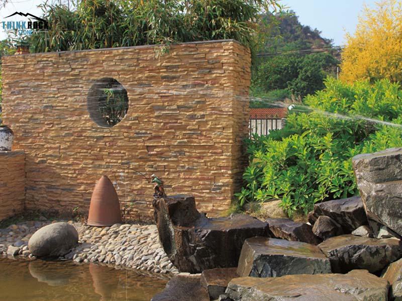 Fake rock walls for exterior wall