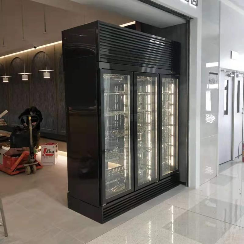 Black stainless steel beef display freezer Black stainless steel beef display freezer