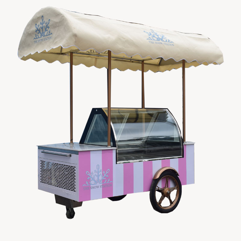 Mobile ice cream display cart