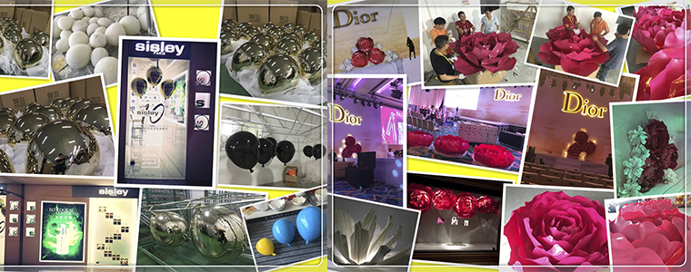 Burberry brands visual display for christmas electronic ball decor balloons for store window display