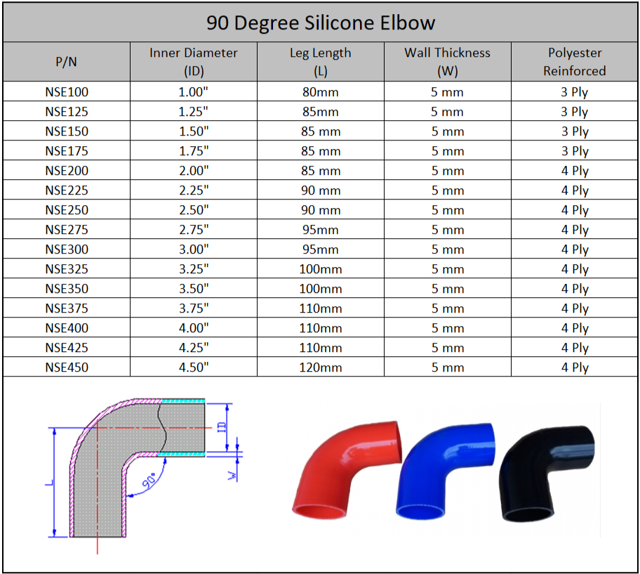 90 Degree Silicone Elbow