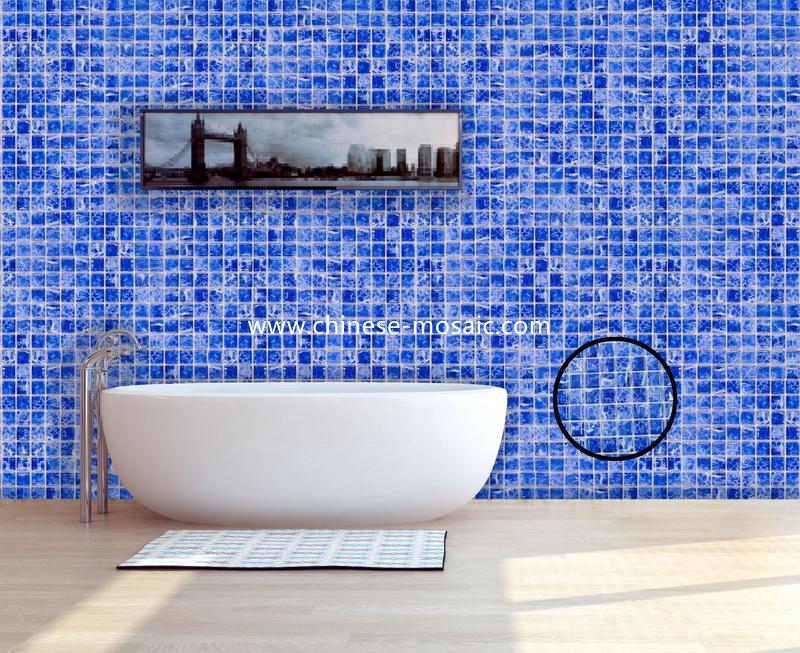 Recycled glass mosaic tile for bathroom 