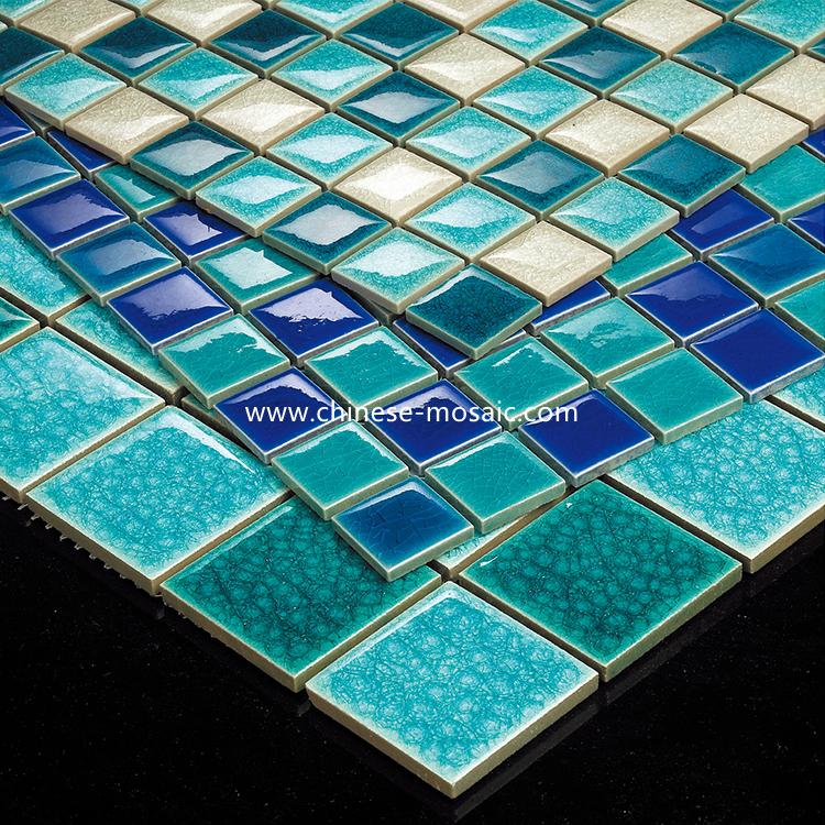 ice crackle glace swimming pool mosaic