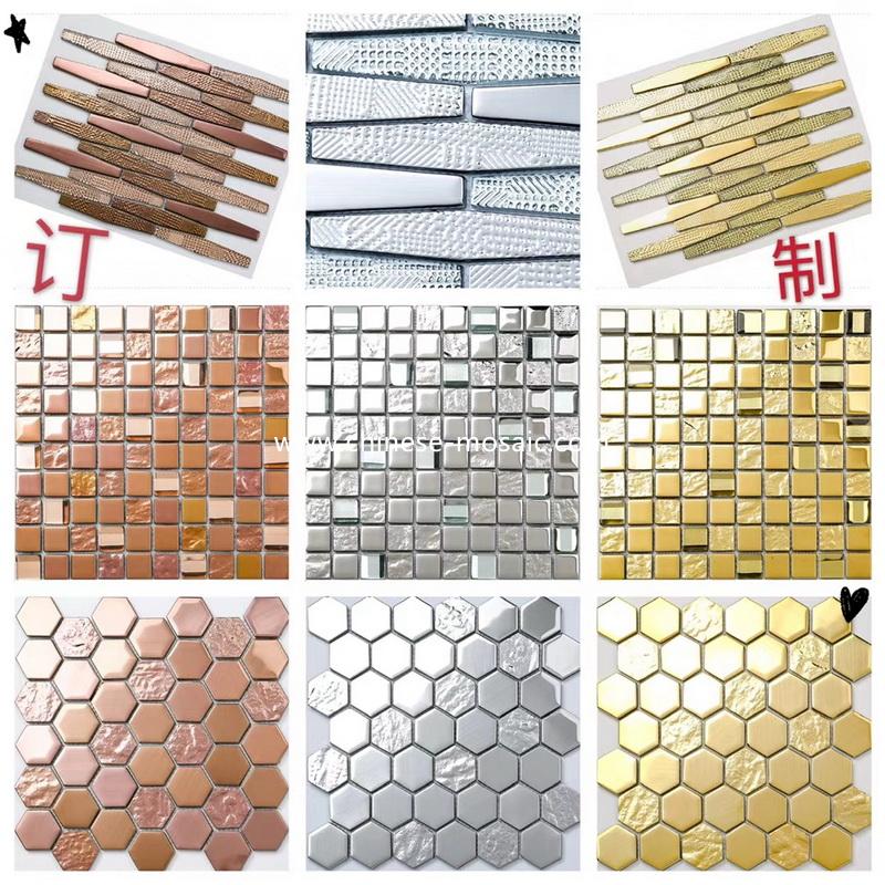 Titanium glass mosaic