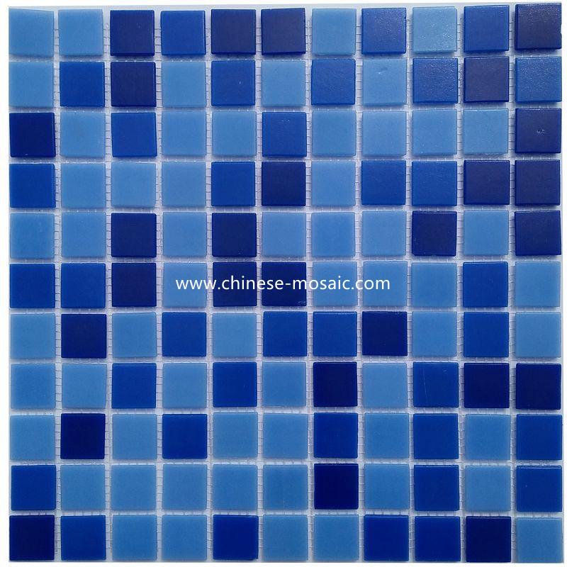  blue mix glass mosaic tile for swimming pool