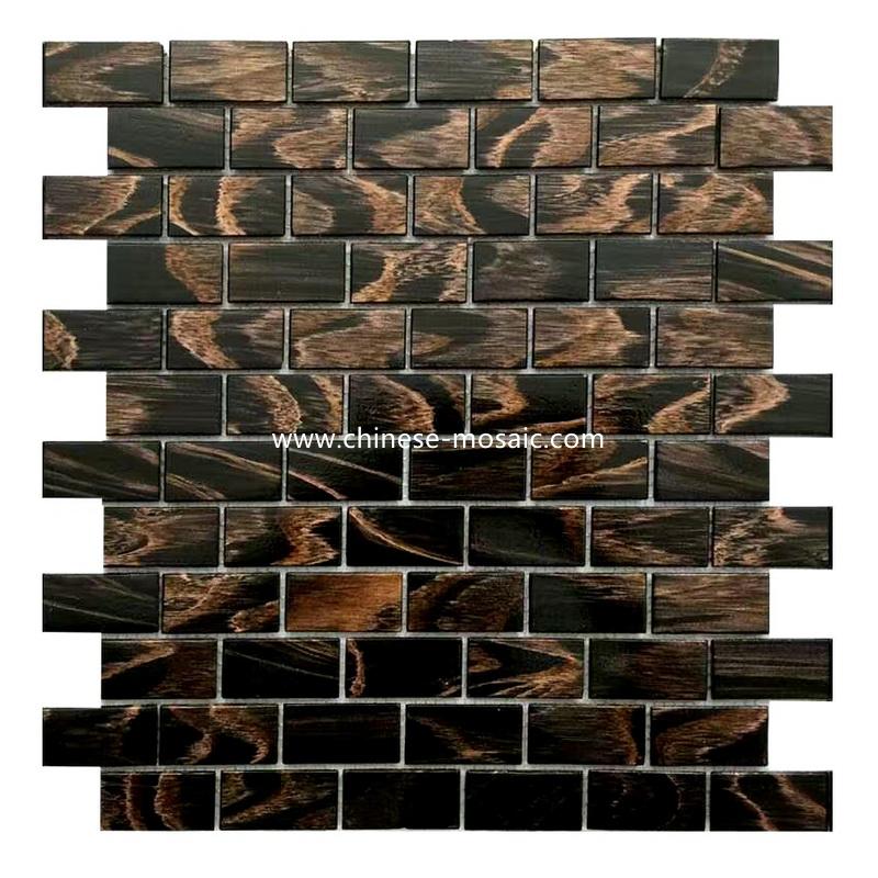 strip golden line glass mosaic tile