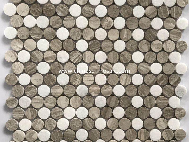 round shape marble mosaic tile