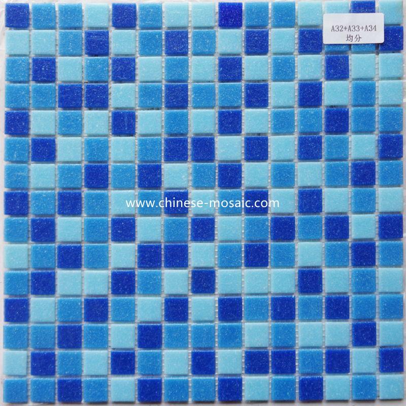 blue mix glass mosaic tile for swimming pool