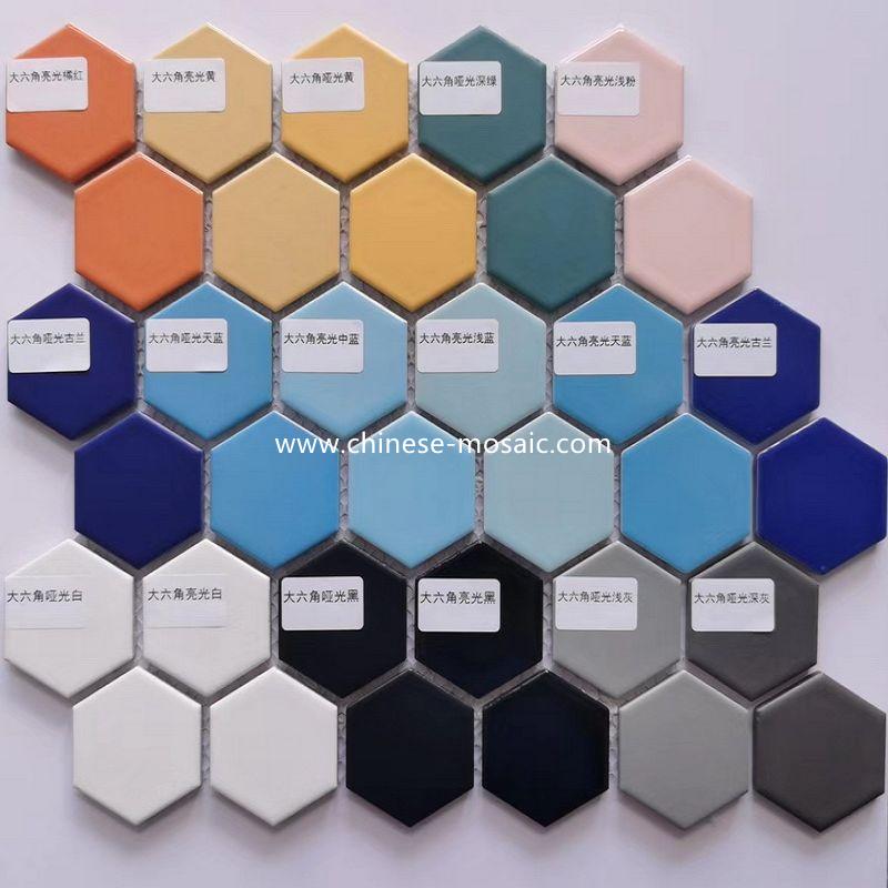 hexagon shape swimming pool mosaic tile