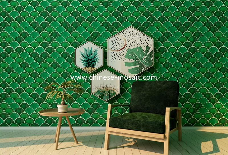  sector shape ceramic mosaic tile for kitchen wall backsplash