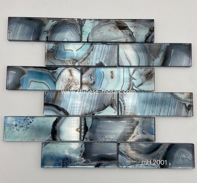 inkjet printing crystal glass mosaic tile