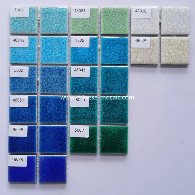ice crackle glaze ceramic mosaic tile for swimming pool 48x48mm