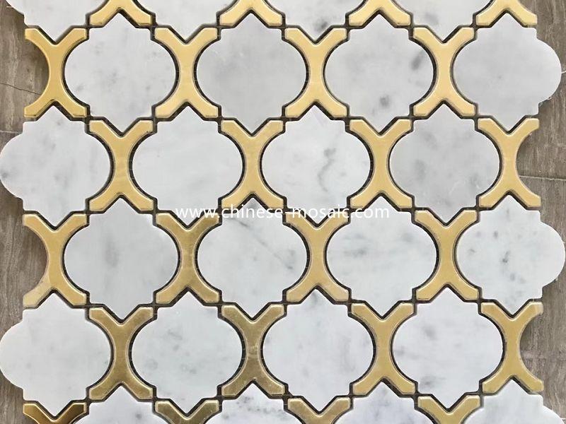 gold marble mosaic tile