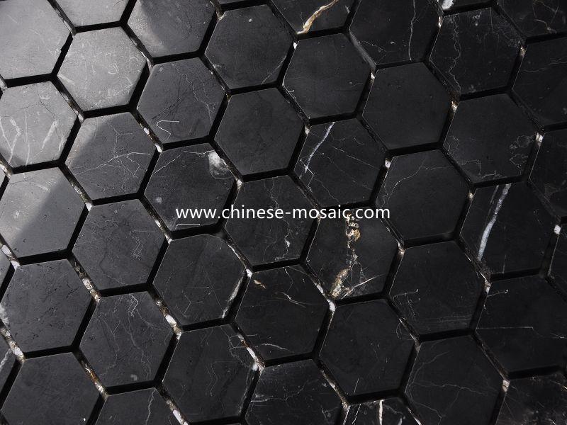 hexagon shape marble mosaic 