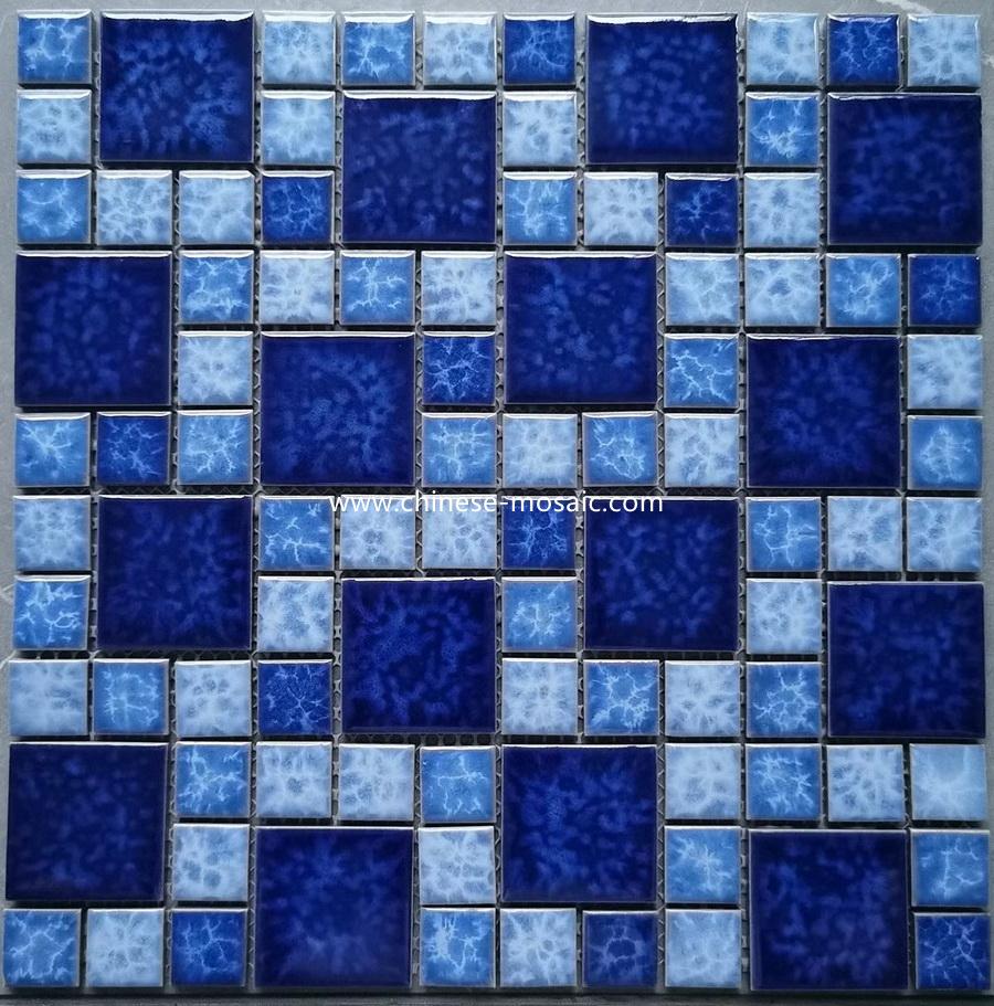 swimming pool mosaic in blue mix color