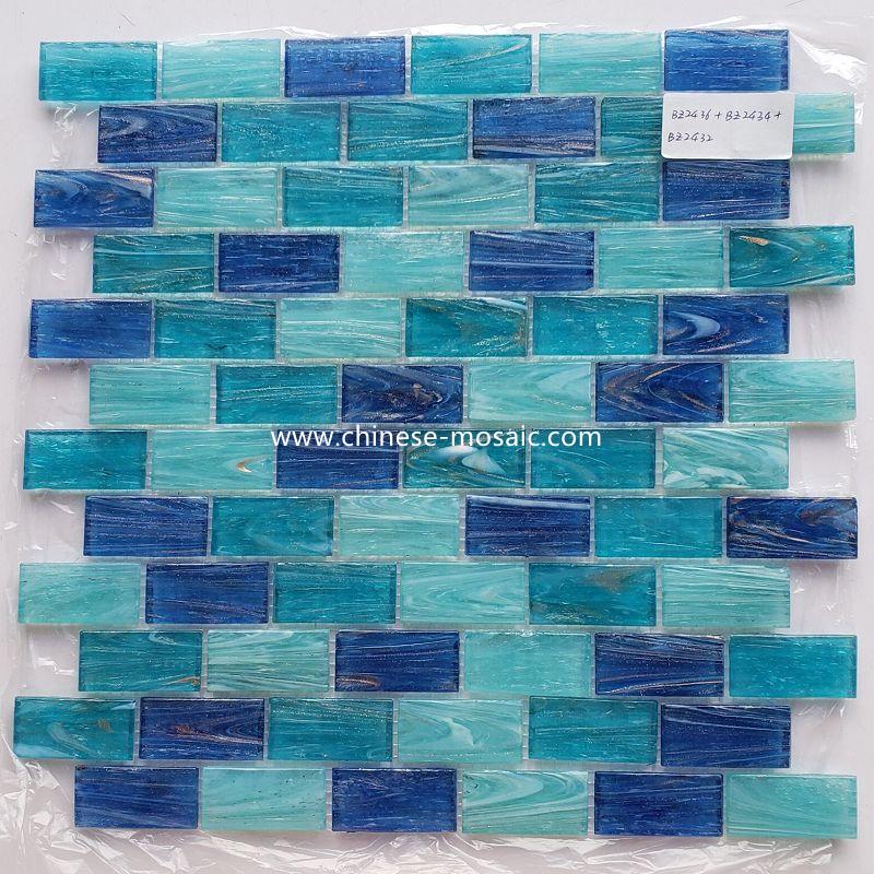 strip golden line glass mosaic