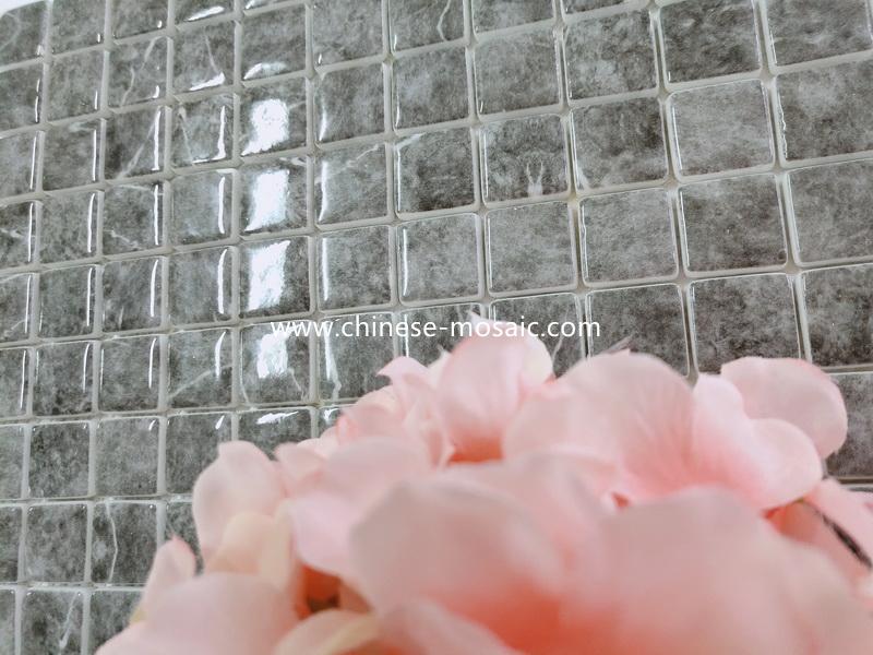 grey marble like glass mosaic 