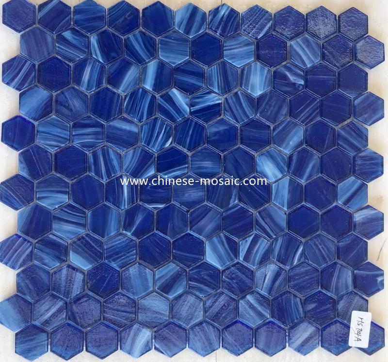 golden line glass mosaic tile