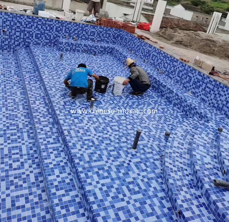 blue mix swimming pool mosaic design blue mix swimming pool mosaic design